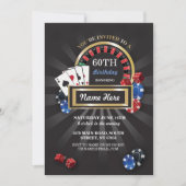 Casino Night Las Vegas Birthday Invite Party Kaart (Voorkant)