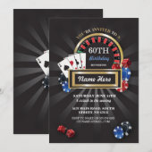 Casino Night Las Vegas Birthday Invite Party Kaart (Voorkant / Achterkant)