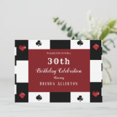 Casino Night Las Vegas Birthday Party Kaart (Staand voorkant)