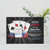 Casino Night Las Vegas Party Uitnodiging (Staand voorkant)
