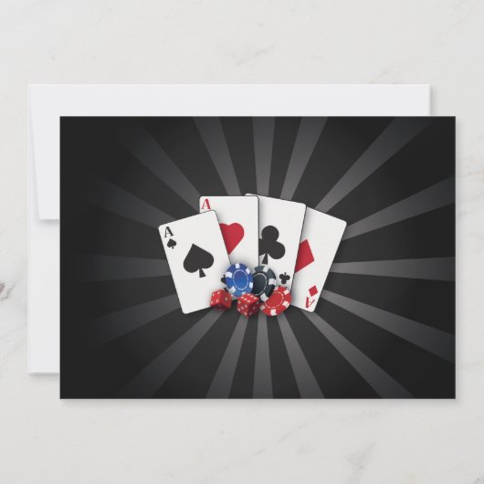 Casino Night Las Vegas Party Uitnodiging (Achterkant)