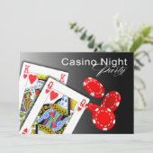 Casino Night Las Vegas Poker Party - rood Kaart (Staand voorkant)