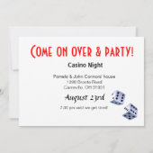 Casino Night Las Vegas Poker Party - rood Kaart (Achterkant)