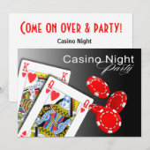 Casino Night Las Vegas Poker Party - rood Kaart (Voorkant / Achterkant)