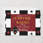Casino Night Las Vegas Verjaardagsfeest Kaart (Voorkant)
