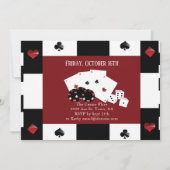 Casino Night Las Vegas Verjaardagsfeest Kaart (Achterkant)