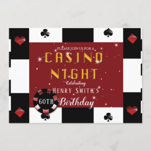 Casino Night Las Vegas Verjaardagsfeest Kaart