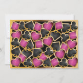 CASINO NIGHT Meisjes Verjaardagsfeestje Kaarten Ui (Achterkant)