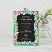 Casino Night Party Charity Benefit Kaart (Staand voorkant)