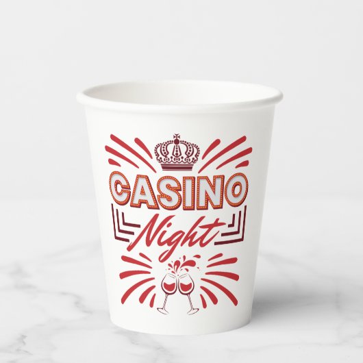 Casino Night Party Gambling Lover Papieren Bekers (Voorkant)