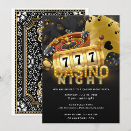 Casino Night Party Zwart Goud Kaart