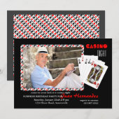 Casino Night Photo Invitation Kaart (Voorkant / Achterkant)