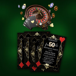 Casino Night Poker 50 en een geweldig verjaardagsf Kaart