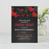 Casino Night Poker Invitation Kaart (Staand voorkant)