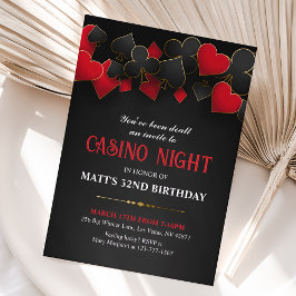 Casino Night Poker Invitation Kaart