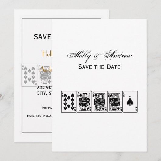 Casino Night Poker Royal Flush Schoppen Kaart (Voorkant / Achterkant)