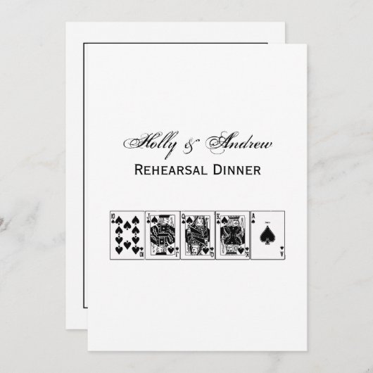 Casino Night Poker Royal Flush Schoppen Kaart (Voorkant / Achterkant)