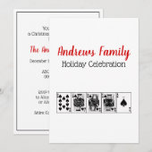 Casino Night Poker Royal Straight Flush Kerstmis Kaart (Voorkant / Achterkant)