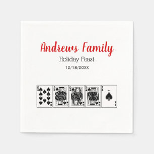 Casino Night Poker Royal Straight Flush Kerstmis Servetten