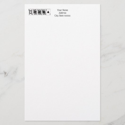 Casino Night Poker Royal Straight Flush Spades Briefpapier (Voorkant)