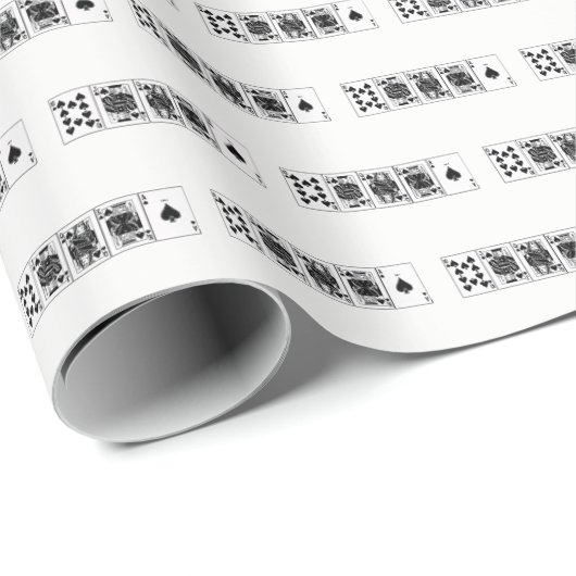 Casino Night Poker Royal Straight Flush Spades Cadeaupapier (Rol Hoek)