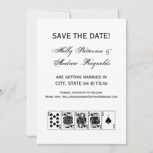 Casino Night Poker Royal Straight Flush Spades Kaart (Voorkant)