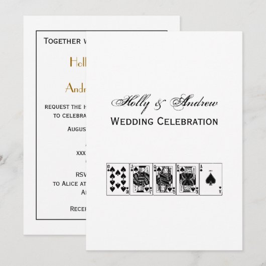 Casino Night Poker Royal Straight Flush Spades Kaart (Voorkant / Achterkant)