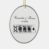 Casino Night Poker Royal Straight Flush Spades Keramisch Ornament (Rechts)