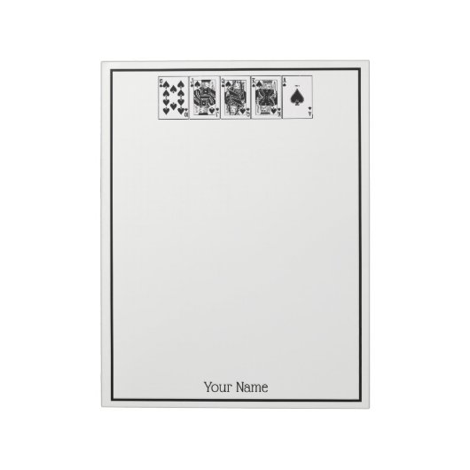 Casino Night Poker Royal Straight Flush Spades Notitieblok (Linkerzijde)