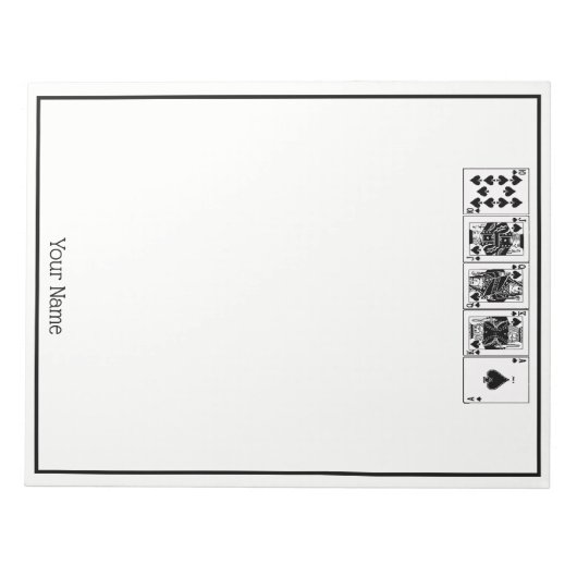 Casino Night Poker Royal Straight Flush Spades Notitieblok (Voorkant)