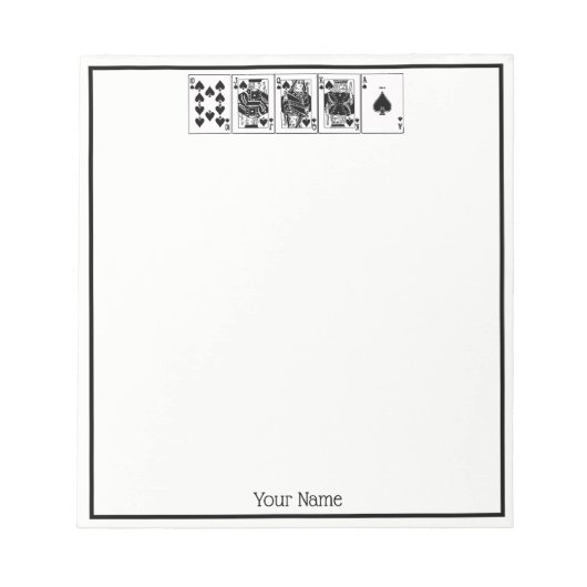 Casino Night Poker Royal Straight Flush Spades Notitieblok (Voorkant)