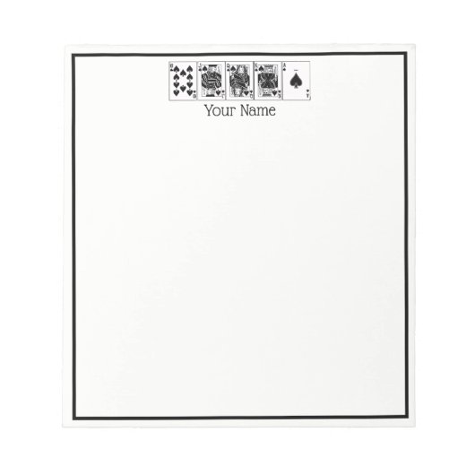 Casino Night Poker Royal Straight Flush Spades Notitieblok (Voorkant)