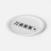 Casino Night Poker Royal Straight Flush Spades Papieren Bordje (Gekanteld)