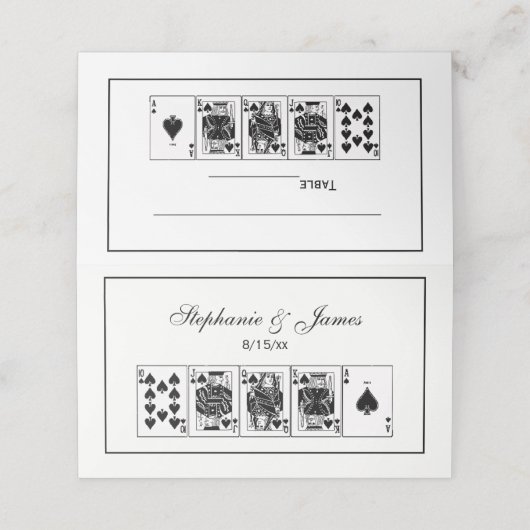 Casino Night Poker Royal Straight Flush Spades Plaatskaartje (Buitenkant ongevouwen)