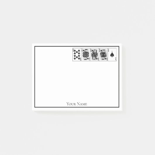 Casino Night Poker Royal Straight Flush Spades Post-it® Notes (Voorkant)