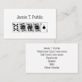 Casino Night Poker Royal Straight Flush Spades Visitekaartje (Voorkant / Achterkant)