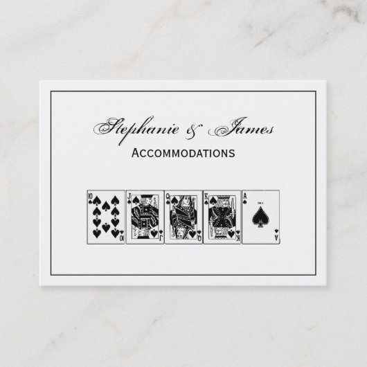Casino Night Poker Royal Straight Flush Spades Visitekaartje (Voorkant)