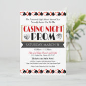 Casino Night Prom Dance Uitnodiging (Staand voorkant)