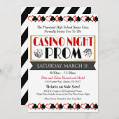 Casino Night Prom Dance Uitnodiging (Voorkant / Achterkant)