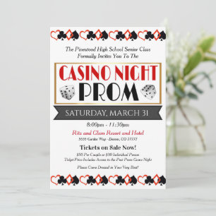 Casino Night Prom Dance Uitnodiging