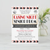 Casino Night Prom Dance Uitnodiging (Staand voorkant)