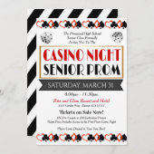 Casino Night Prom Dance Uitnodiging (Voorkant / Achterkant)