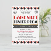 Casino Night Prom Dance Uitnodiging (Staand voorkant)