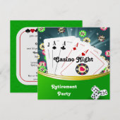 Casino Night Retirement Party Uitnodigingen (Voorkant / Achterkant)