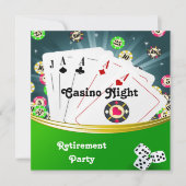 Casino Night Retirement Party Uitnodigingen (Voorkant)