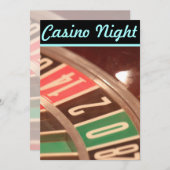 Casino Night Roulette Wheel met Retro Flair Kaart (Voorkant / Achterkant)