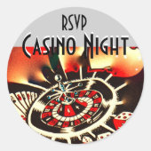 Casino Night rsvp Ronde Sticker (Voorkant)