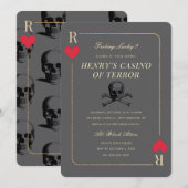 Casino Night Skull Death Party Uitnodiging (Voorkant / Achterkant)