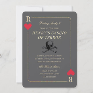Casino Night Skull Death Party Uitnodiging