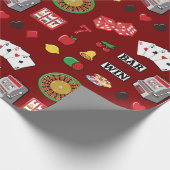 Casino Night Slot Machine Poker Lucky 7s Cadeaupapier (Hoek)